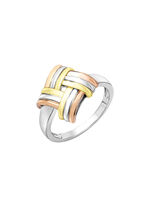 Modischer Knoten-Damenring in Tricolor 