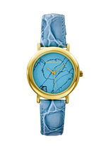 Quartz-Damenuhr mit vergoldetem Metallgeh&auml;use 