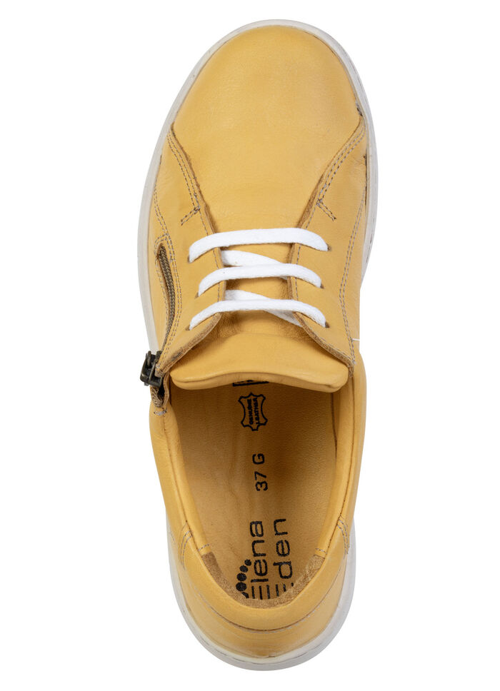 ELENA EDEN, bequeme Damen-Schnürschuhe, Weite G, mit herausnehmbarem Fußbett GELB