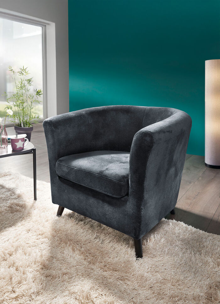 Pflegeleichter Sessel auf Holzfüßen ANTHRAZIT