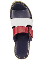 Andrea Conti Pantolette aus Nappaleder BLAU-WEISS-ROT