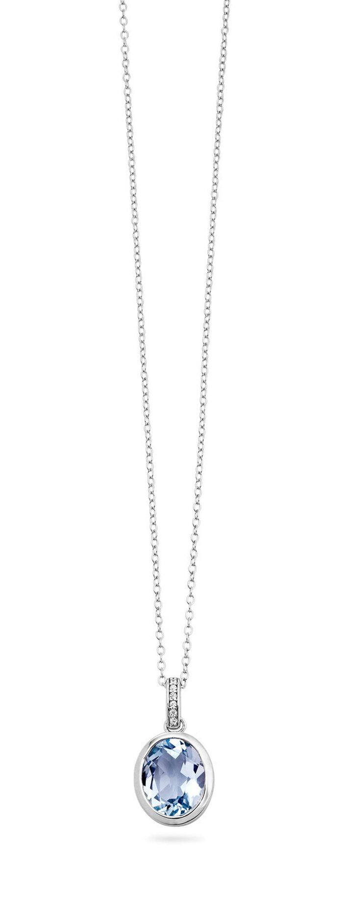 Schicker Anh&auml;nger mit beh. Blautopas und synth. Zirkonia 