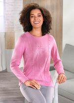 Pullover mit aufwendiger Strukturblüte ROSÉ