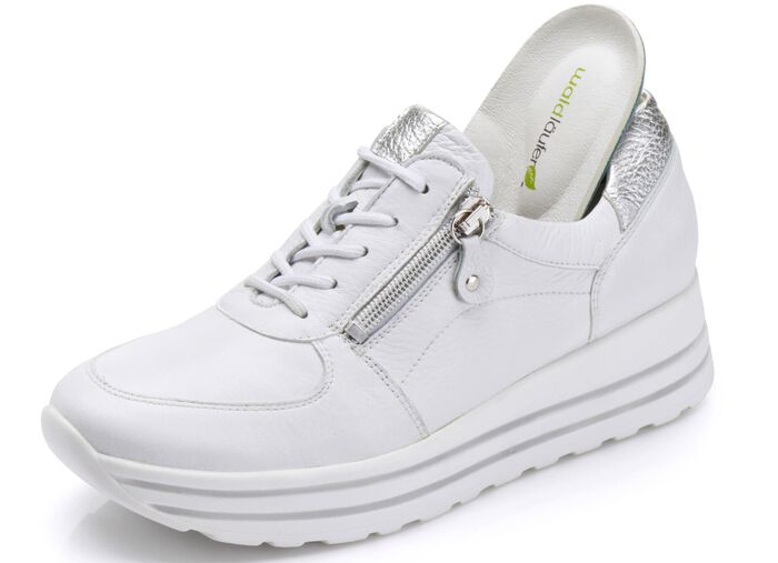 Waldl&auml;ufer, bequeme Damen-Sneaker, Weite H, mit herausnehmbarem Fu&szlig;bett WEISS