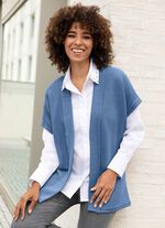 Strickweste mit Strukturmuster JEANSBLAU