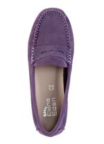 ELENA EDEN Mokassin-Slipper aus geschmeidigem Rind-Veloursleder LILA