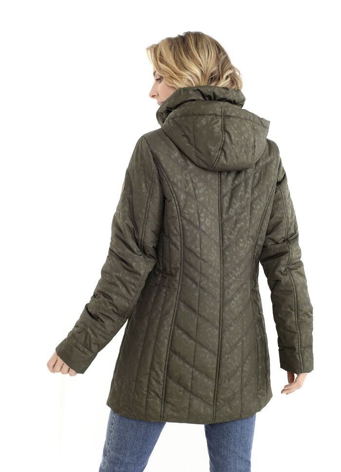 Longjacke mit Raubtierfell-Dessin 