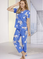 Laurina Schlafanzug mit kurzen &Auml;rmlen und langer Hose 