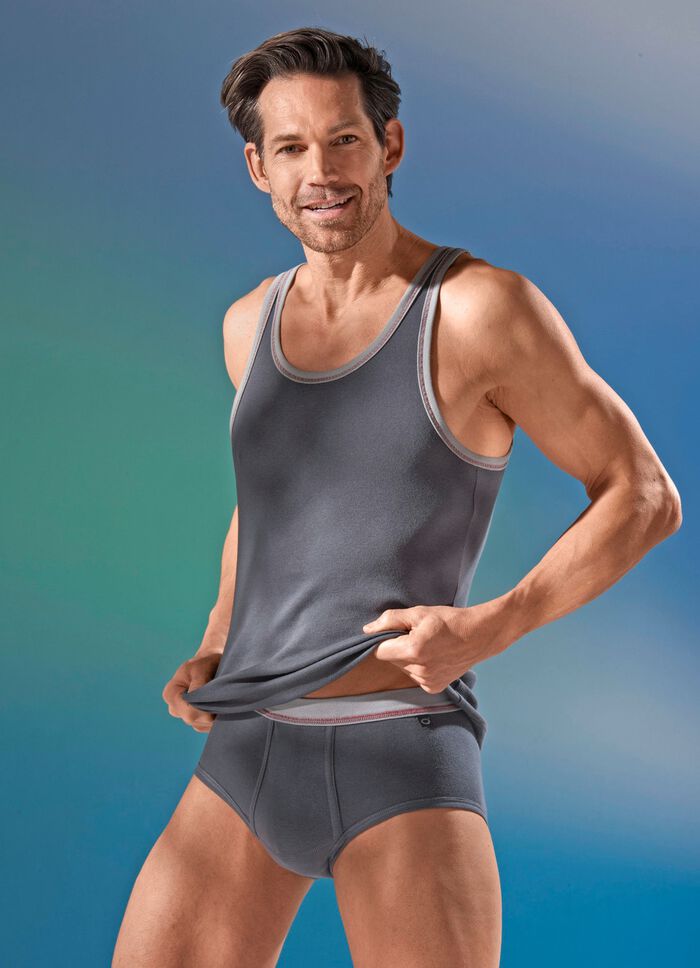 Pfeilring, Dreierpack Slips aus Feinripp, grafit 