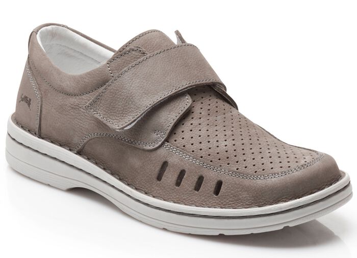 Slipper mit verstellbarer Klettspange GRAU