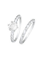 2-teiliges Ring-Set mit synth. Zirkonia