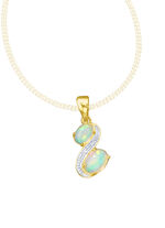Anhänger mit Opal und Diamanten 