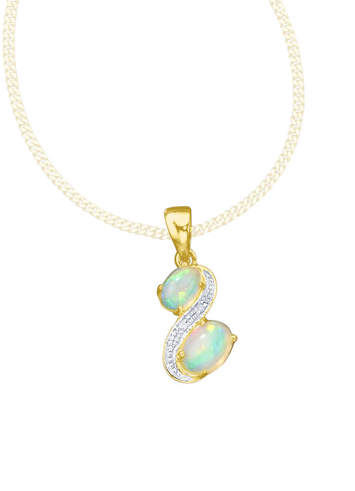 Anhänger mit Opal und Diamanten 