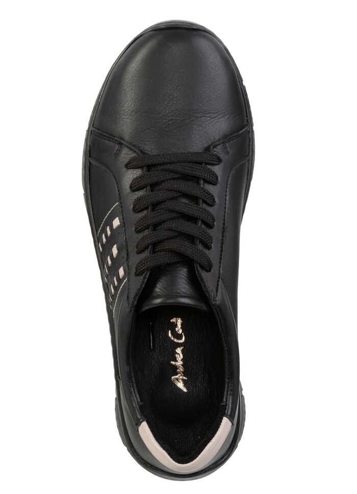 Andrea Conti Schn&uuml;rschuh aus Nappaleder mit Kontrastdurchz&uuml;gen 