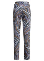 Hose mit r&uuml;ckw&auml;rtigen Dehnbundeins&auml;tzen JEANSBLAU-SCHOKO-AUBERGINE