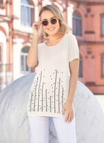 Shirt mit aufwendiger Pl&auml;ttchenzier in 2 Farben ECRU