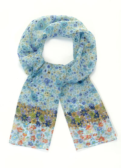 Schal mit Fantasieblüten-Dessin 