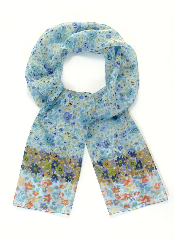 Schal mit Fantasieblüten-Dessin 