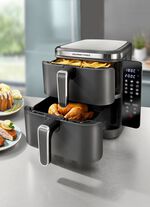 Digitale Doppelkammer-Hei&szlig;luftfritteuse &bdquo;FryUP&ldquo; GRAU