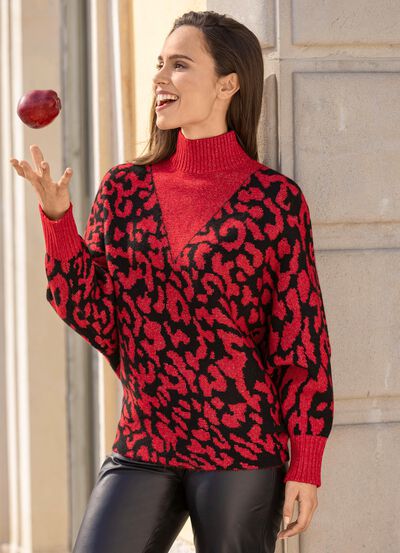 Pullover in Fledermausform 