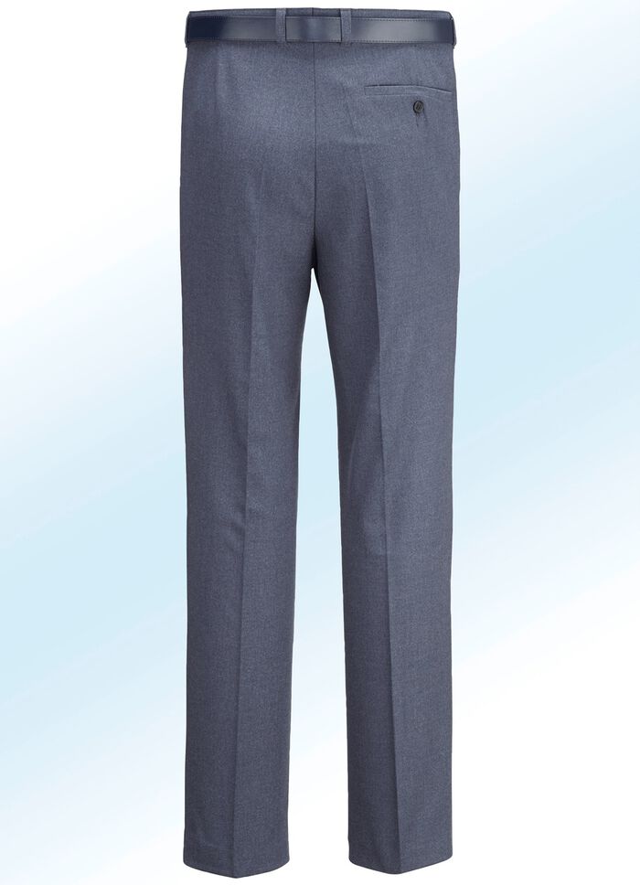 Melierte Hose in 4 Farben mit Bundfalten RAUCHBLAU