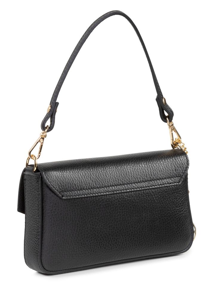 Laurina Mini-Tasche aus genarbtem Kalb-Nappaleder SCHWARZ