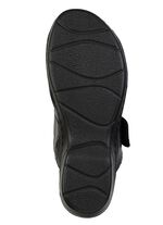 ELENA EDEN, bequeme Damen-Pantoletten, Weite H, mit herausnehmbarem Fu&szlig;bett SCHWARZ