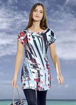 Longshirt mit modisch flachem Halsausschnitt 