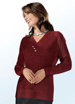 Pullover aus Bouclégarn WEINROT MELIERT