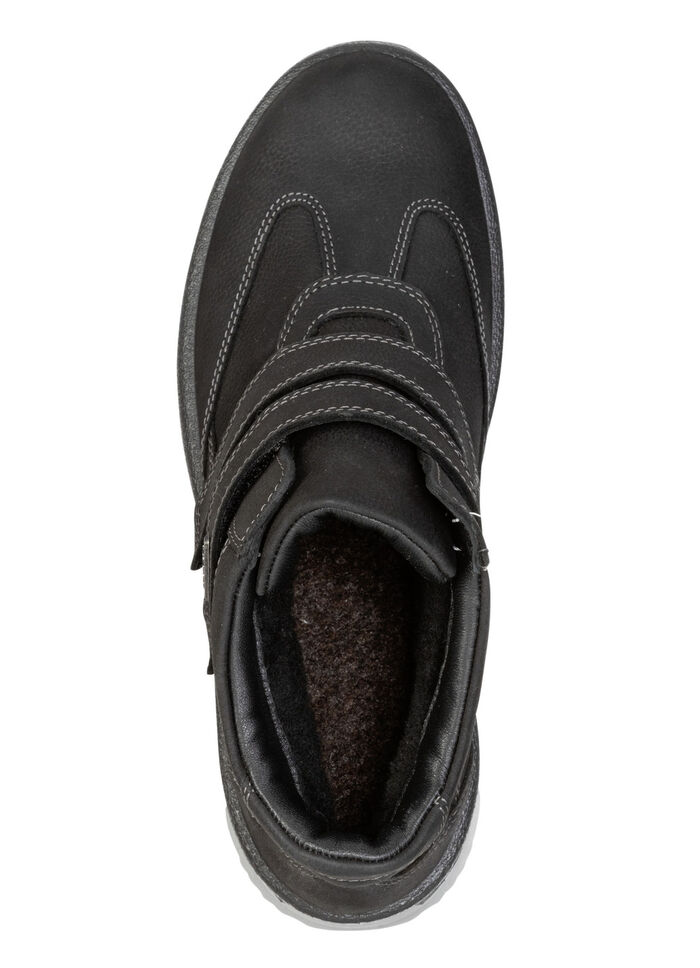 Gefütterte Damen-Boots, Winterschuhe, Weite H, mit Plüsch SCHWARZ