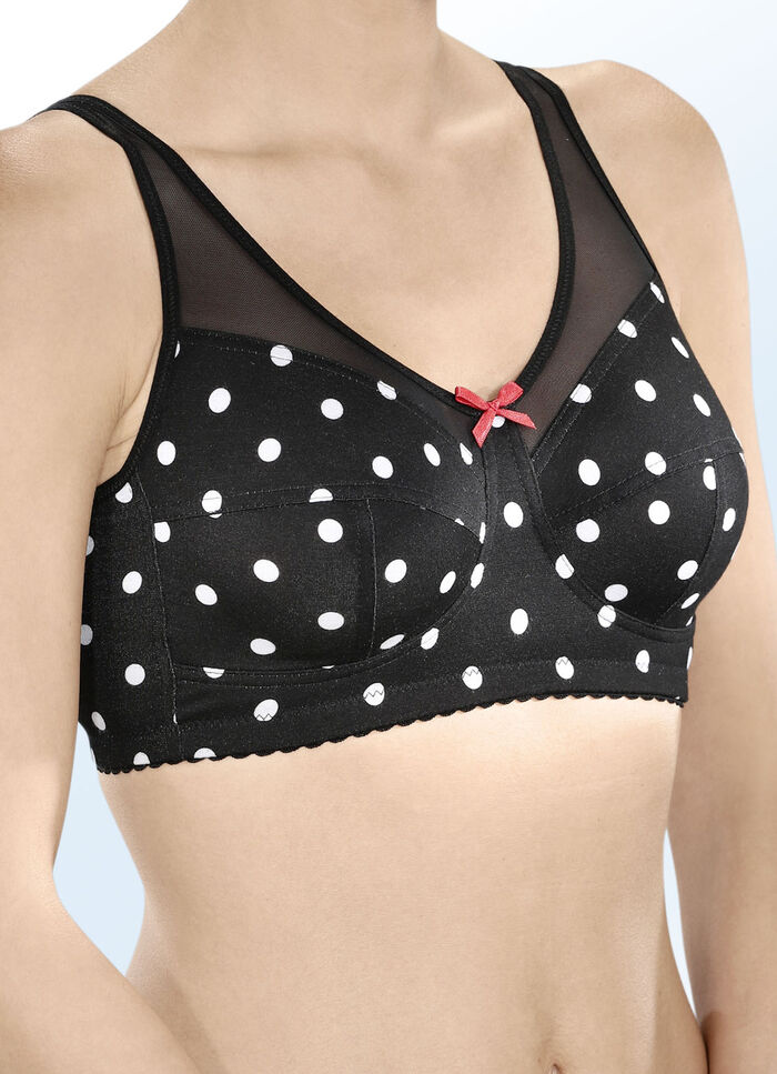 Schwarzer BH mit weißem Punktedessin 