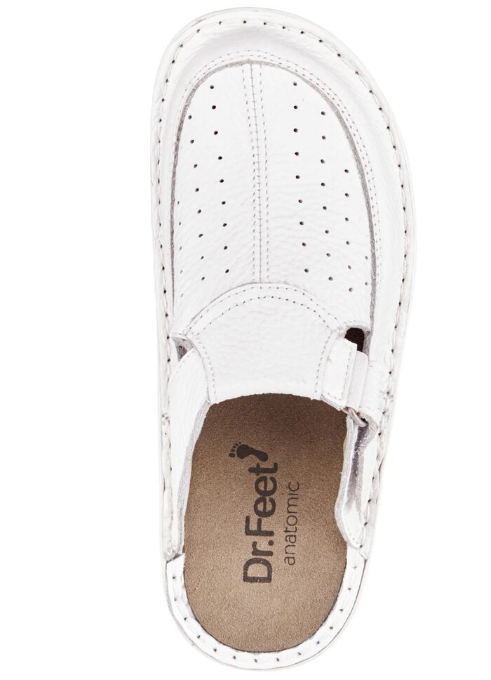 ELENA EDEN Clog aus genarbtem Rind-Nappaleder WEISS