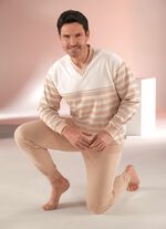 G&ouml;tting Schlafanzug mit V-Ausschnitt und B&uuml;ndchenabschl&uuml;ssen 