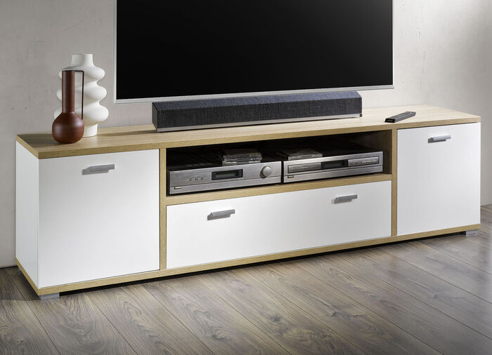 Modernes und kombistarkes TV-Lowboard, 2-türig 