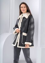 Jacke aus Veloursleder-Imitat 