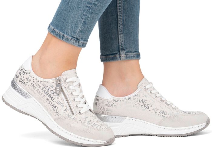 Rieker Schn&uuml;r-Sneaker aus bedrucktem Synthetikmaterial 