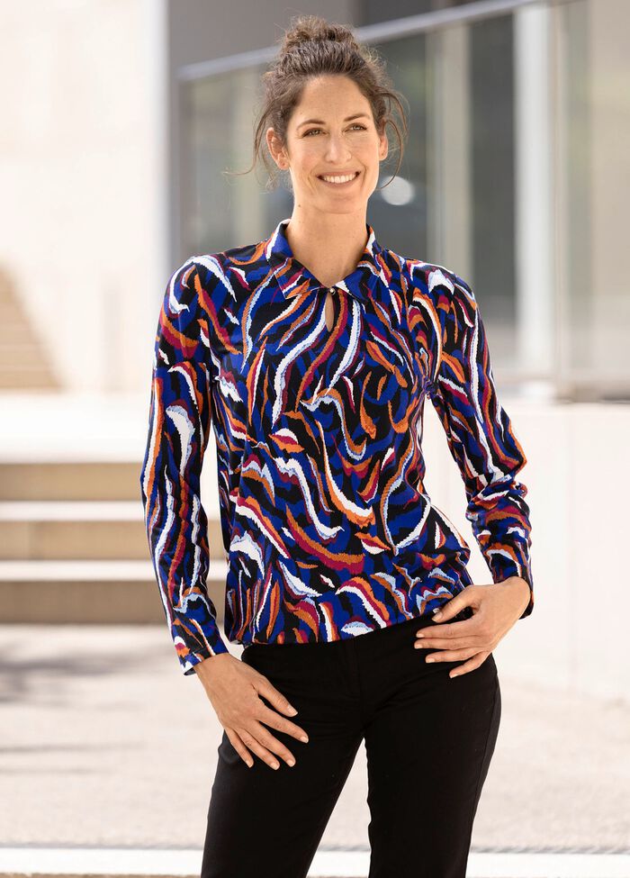 Poloshirt mit Schlaufen-Knopfverschluss 