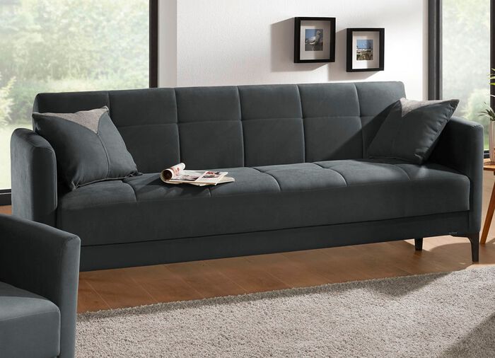 Polsterm&ouml;bel mit Stauraum und Liegefunktion ANTHRAZIT