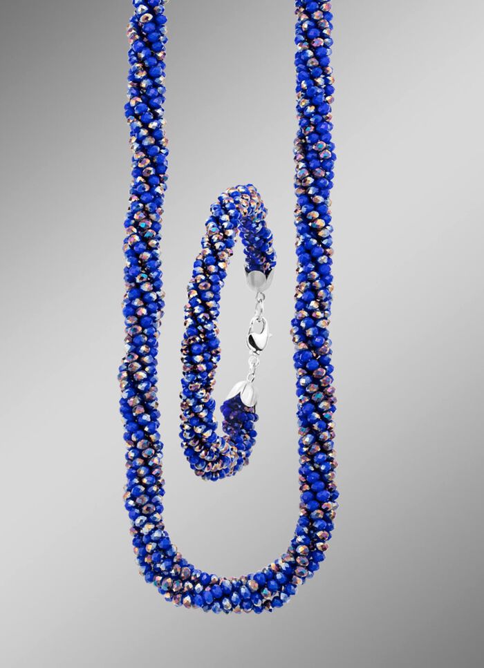 Schmuck-Set mit blauen Kristallen, 2-teilig 