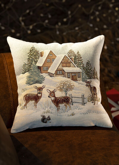 Kissenbezug Rehkitze mit Reißverschluss 