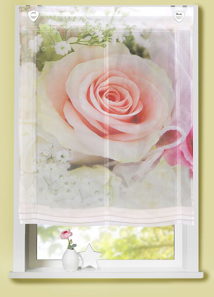 Raffrollo mit Romantik Dessin in verschiedenen Ausf&uuml;hrungen 