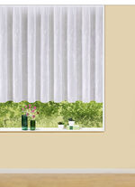 Blumenfenster-Store mit Bleibandabschluss 