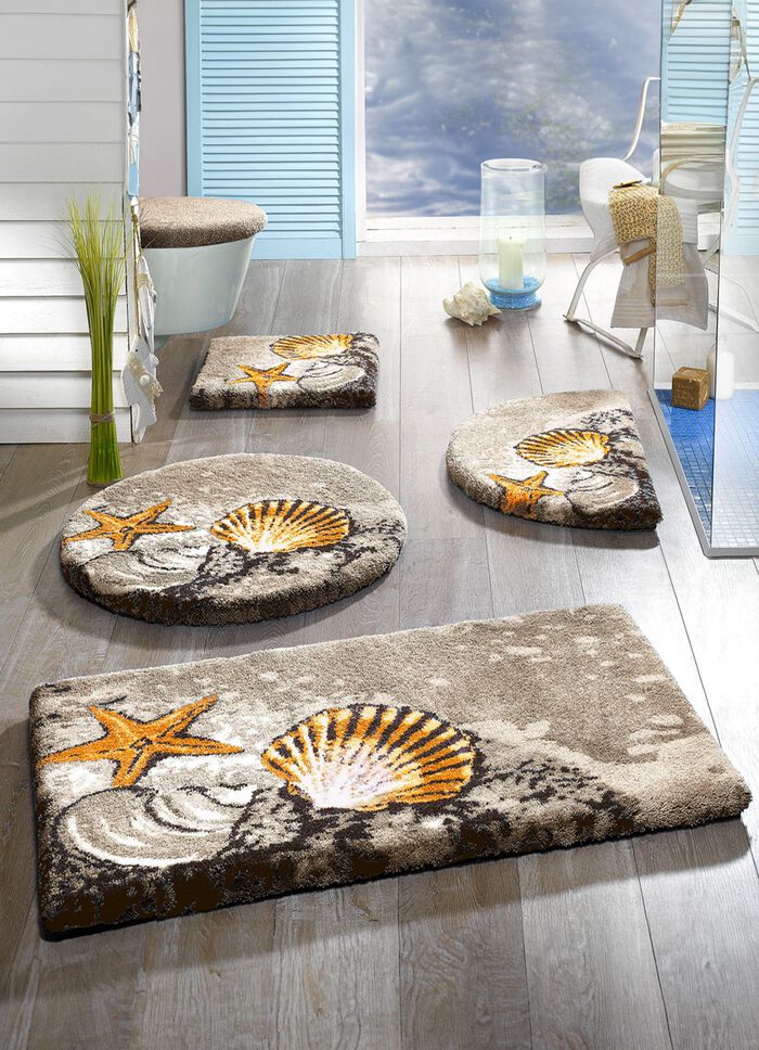 GRUND Badgarnitur mit rutschhemmender Latex-R&uuml;ckseite SAND