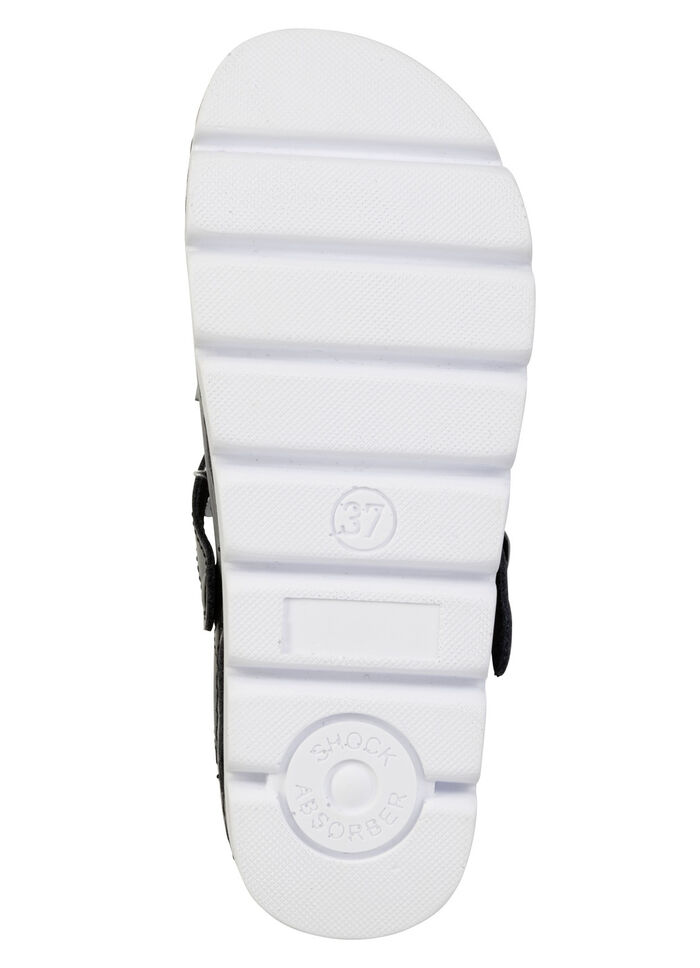 Sommerliche Damen-Clogs, aus Leder SCHWARZ