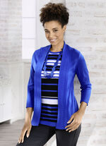 Pullover in Twinset-Optik ROYALBLAU-SCHWARZ-WEISS