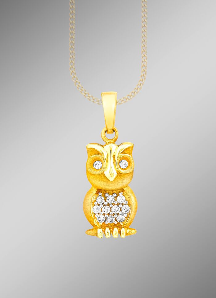 S&uuml;&szlig;er Eulen-Anh&auml;nger mit Zirkonia 