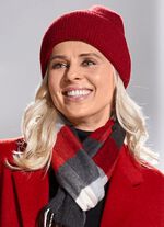 Trendige Damen-M&uuml;tze, mit breitem Umschlag 