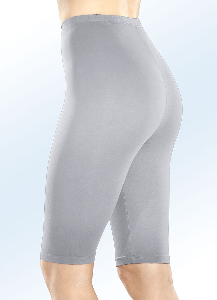 Zweierpack Radlerhosen mit Dehnbund 1X MARINE, 1X GRAU MELIERT