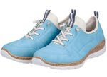 Rieker Sneaker mit Elastik-Zierschn&uuml;rung HELLBLAU-WEISS