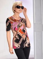 Shirt mit silberfarbener Pl&auml;ttchenzier im Vorderteil 